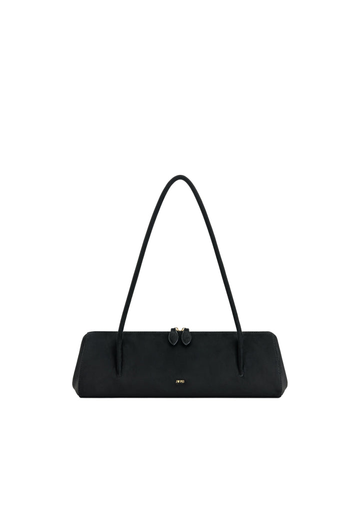 Sac bandoulière JW PEI Nova noir — vue de face, fermeture zippée, logo JW PEI