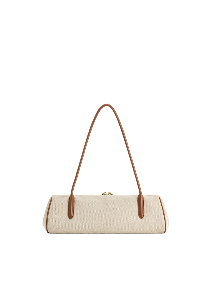 Sac bandoulière JW PEI Nova en toile marron, vue 3/4