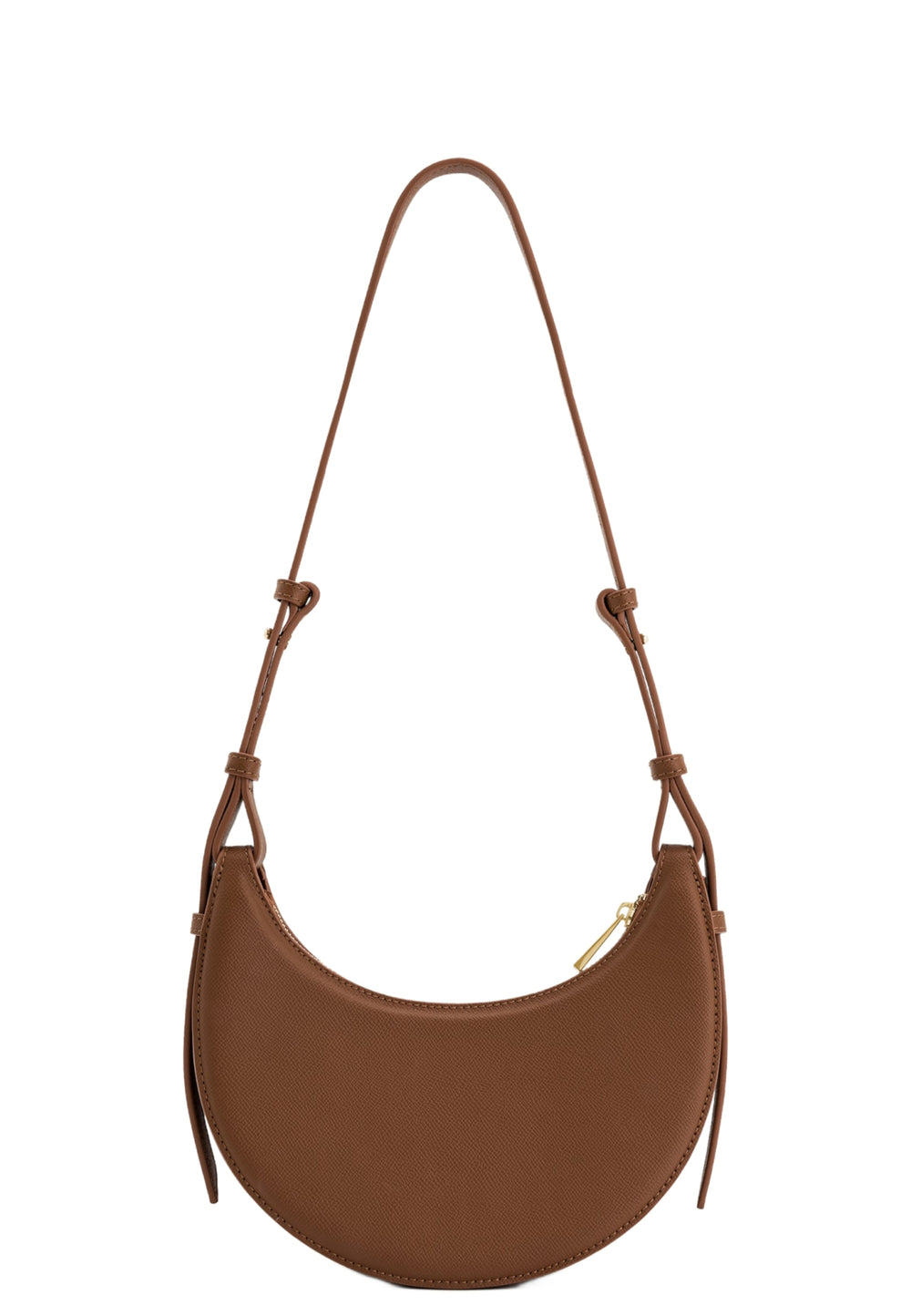 Sac bandoulière JW PEI Sharon marron en simili cuir, porté à l'épaule, avec fermeture à clips dorée.