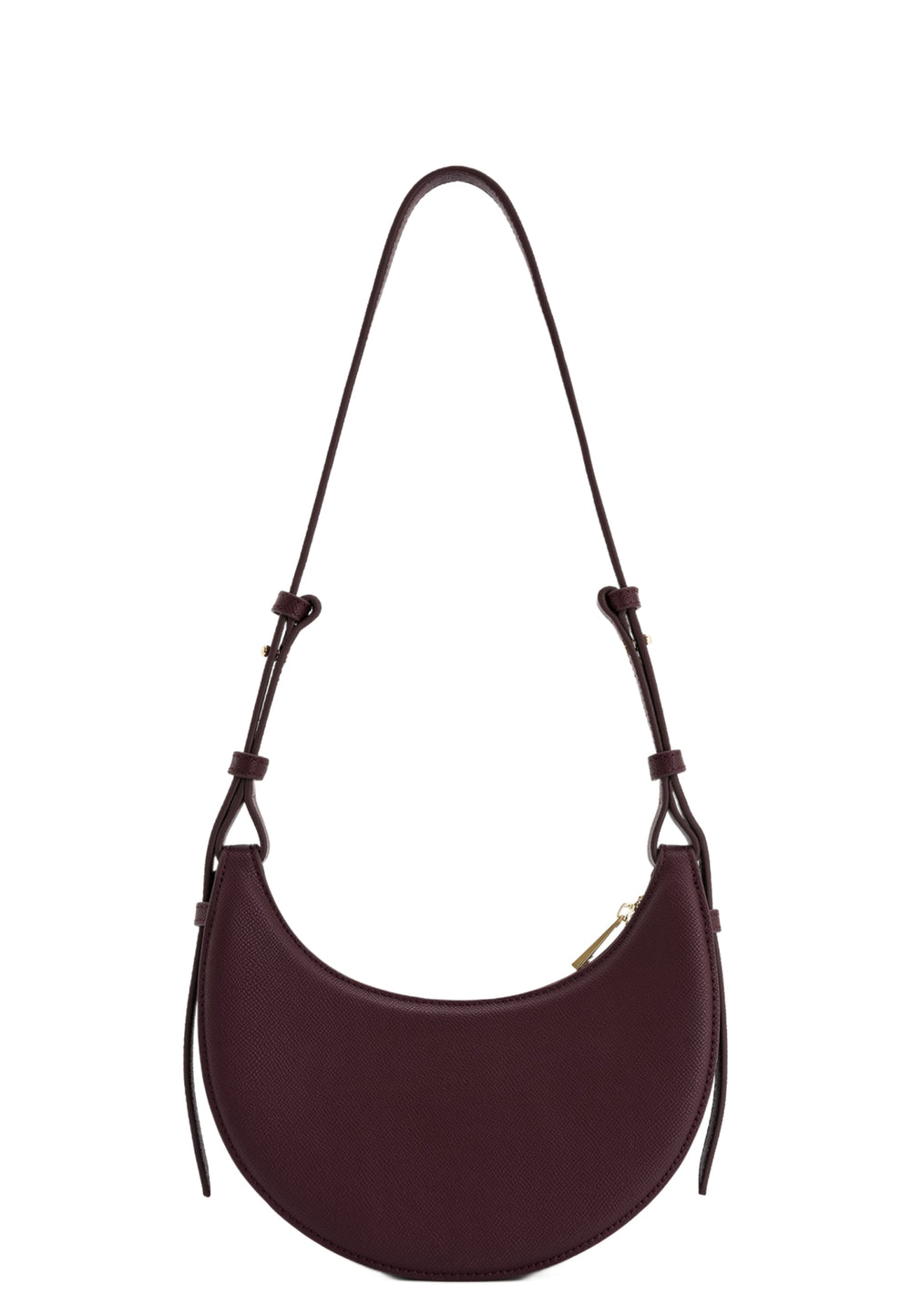 Sac bandoulière JW PEI Sharon Claret, porté épaule, fermeture à clips, simili cuir texturé