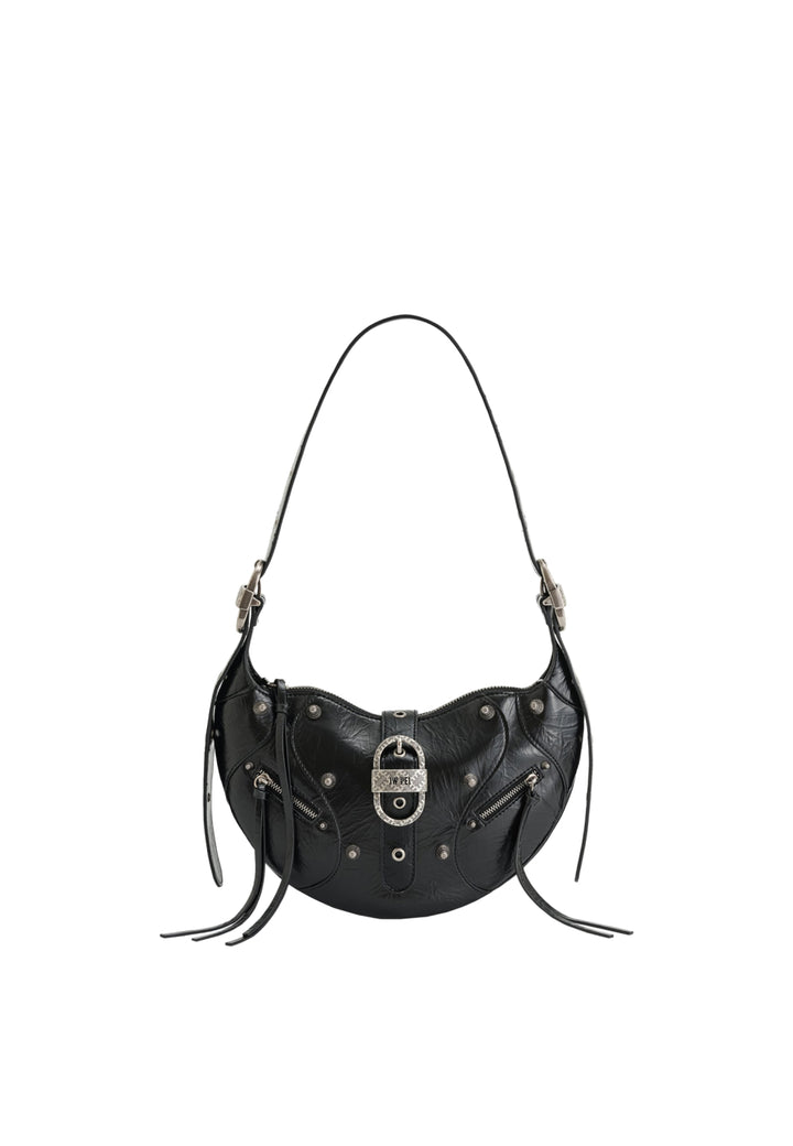 Sac bandoulière JW PEI Tessa noir en simili cuir avec fermoir métallique et détails zippés