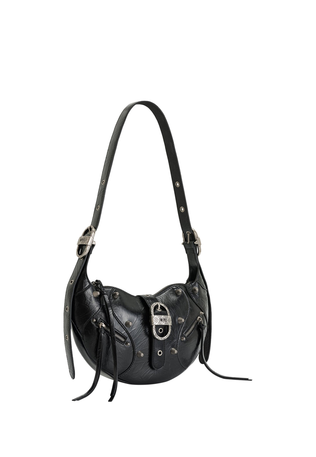 Sac bandoulière JW PEI Tessa noir en simili cuir avec fermoir métallique et détails cloutés