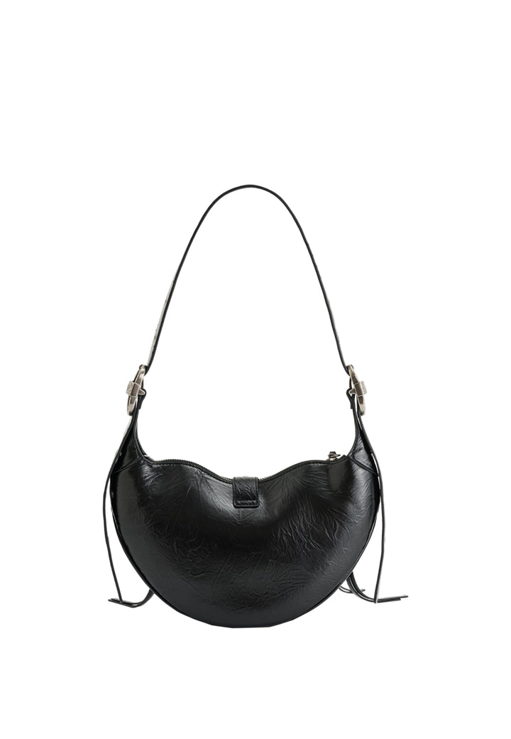 Sac bandoulière JW PEI Tessa noir — vue de face, simili cuir texturé