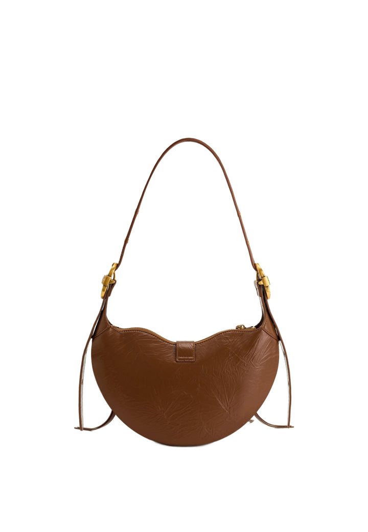 Sac bandoulière JW PEI Tessa marron en simili cuir avec fermoir métallique et anse réglable — vue 3/4