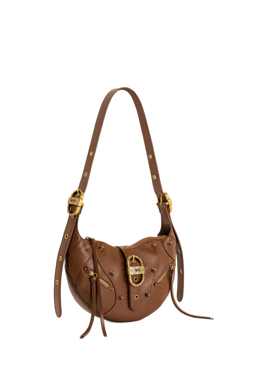 Sac bandoulière JW PEI Tessa marron en simili cuir avec détails métalliques et fermoir