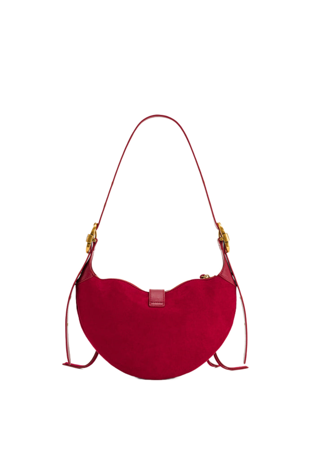Sac bandoulière JW PEI Tessa Deep Magenta porté à l'épaule, vue de 3/4