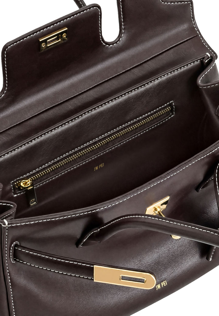 JW PEI Sac Bandoulière Yara Dark Brown — vue intérieure
