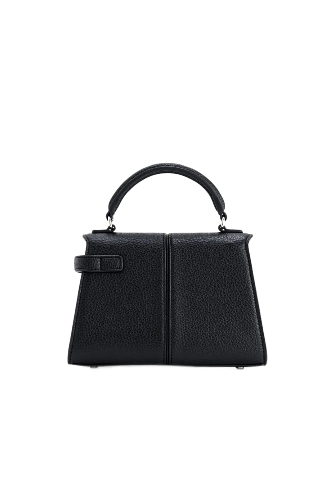 Sac à main JW PEI Elise noir, en simili cuir grainé, porté main, avec fermeture zippée visible.