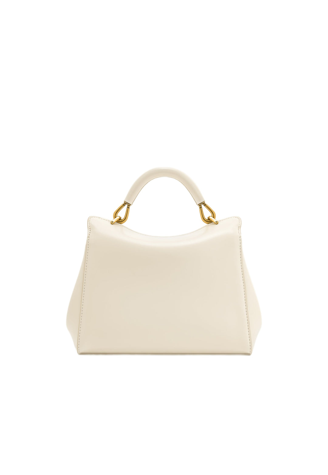 Sac à main JW PEI Lucia blanc porté main, vue 3/4, avec fermeture boucle dorée