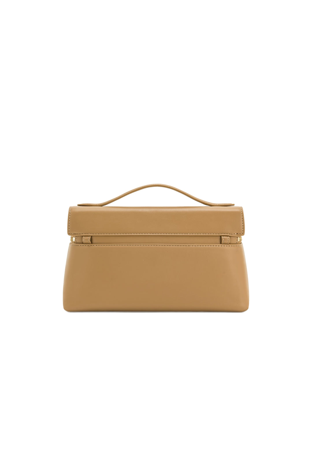 Sac à main JW PEI Thea Almond en simili cuir beige, porté main, avec fermeture zippée — vue 3/4