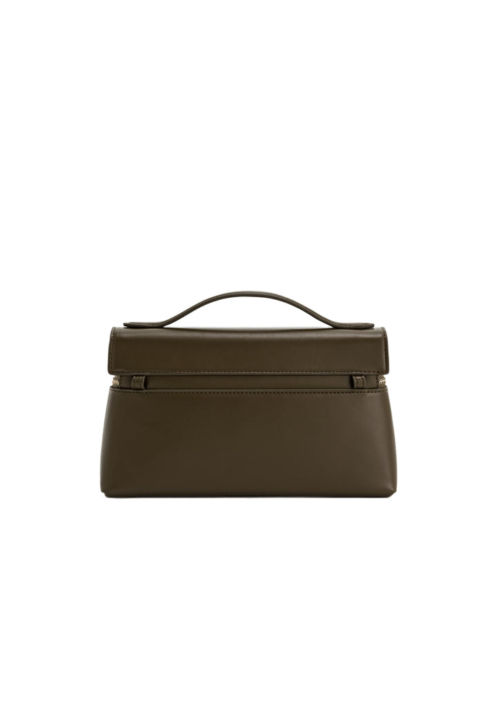 Sac à main JW PEI Thea Dark Olive, vue de dos, avec poignée supérieure et fermeture zippée