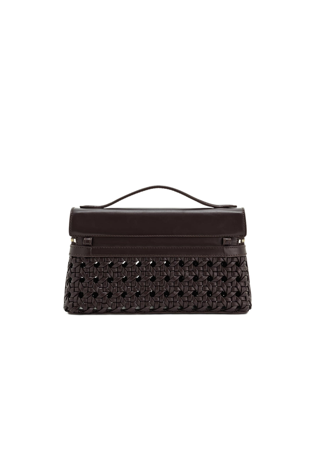 Sac à main JW PEI Thea Deep Claret, en simili cuir tressé, porté main