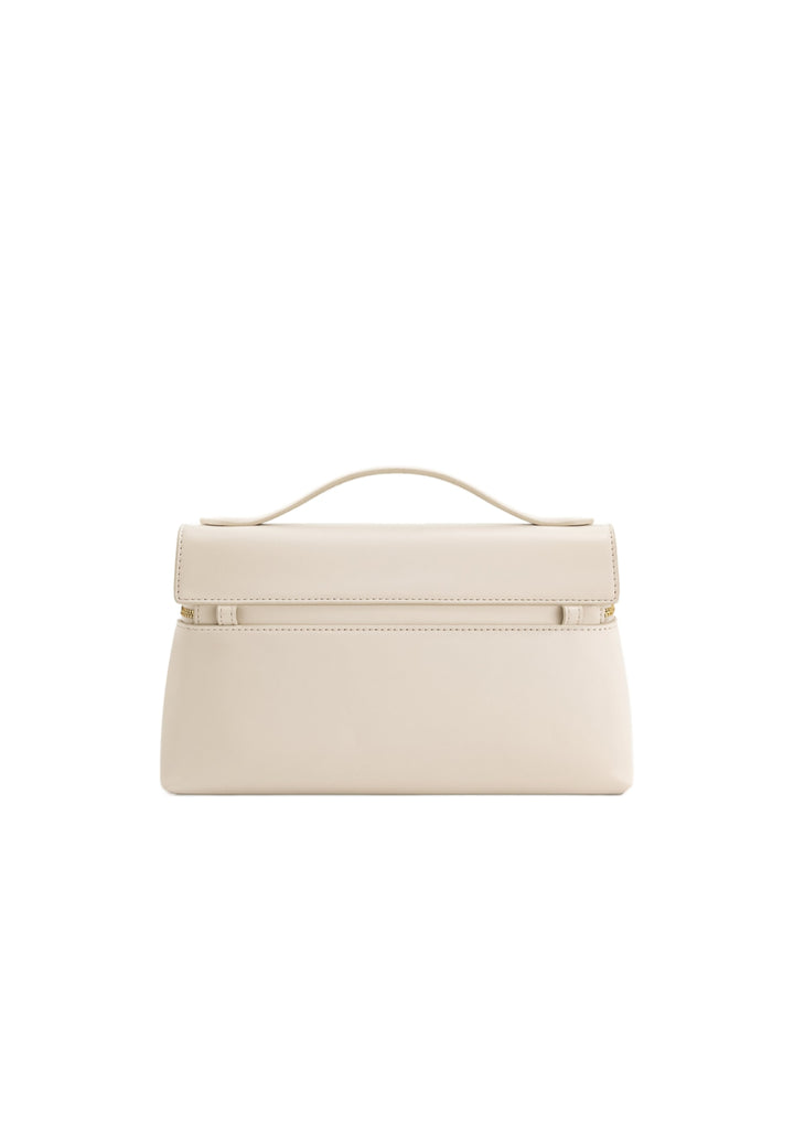 Sac à main JW PEI Thea blanc, vue de face, en simili cuir avec poignée supérieure et fermeture zippée