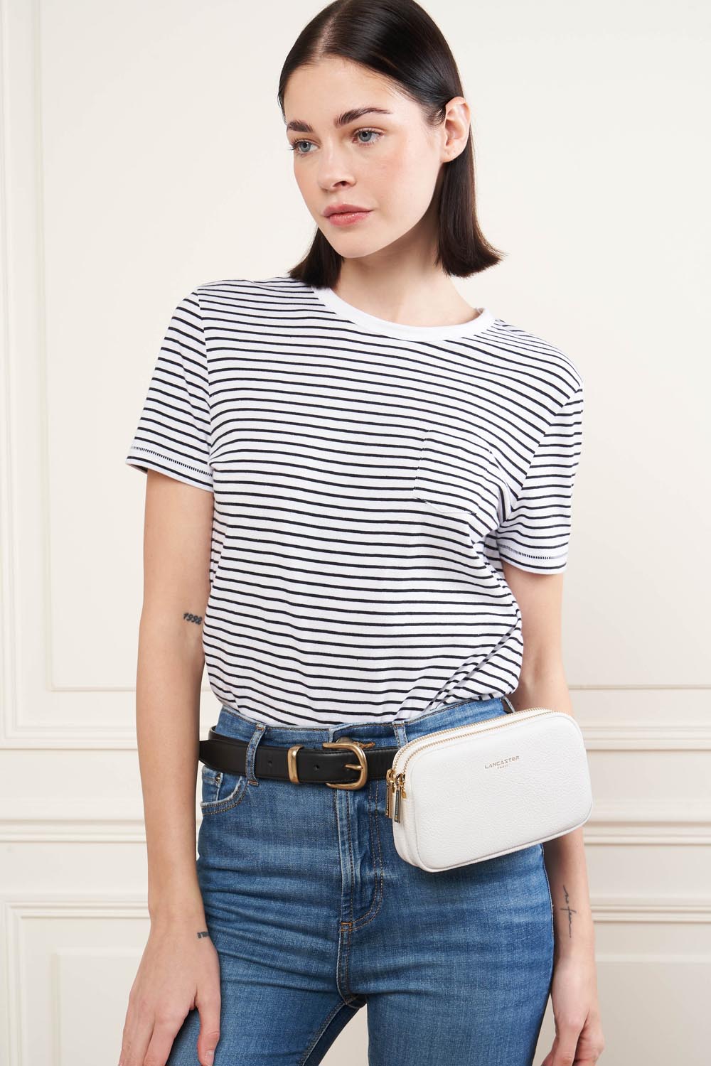 Lancaster Double pochette Zippé Dune Lagon Clair – båret