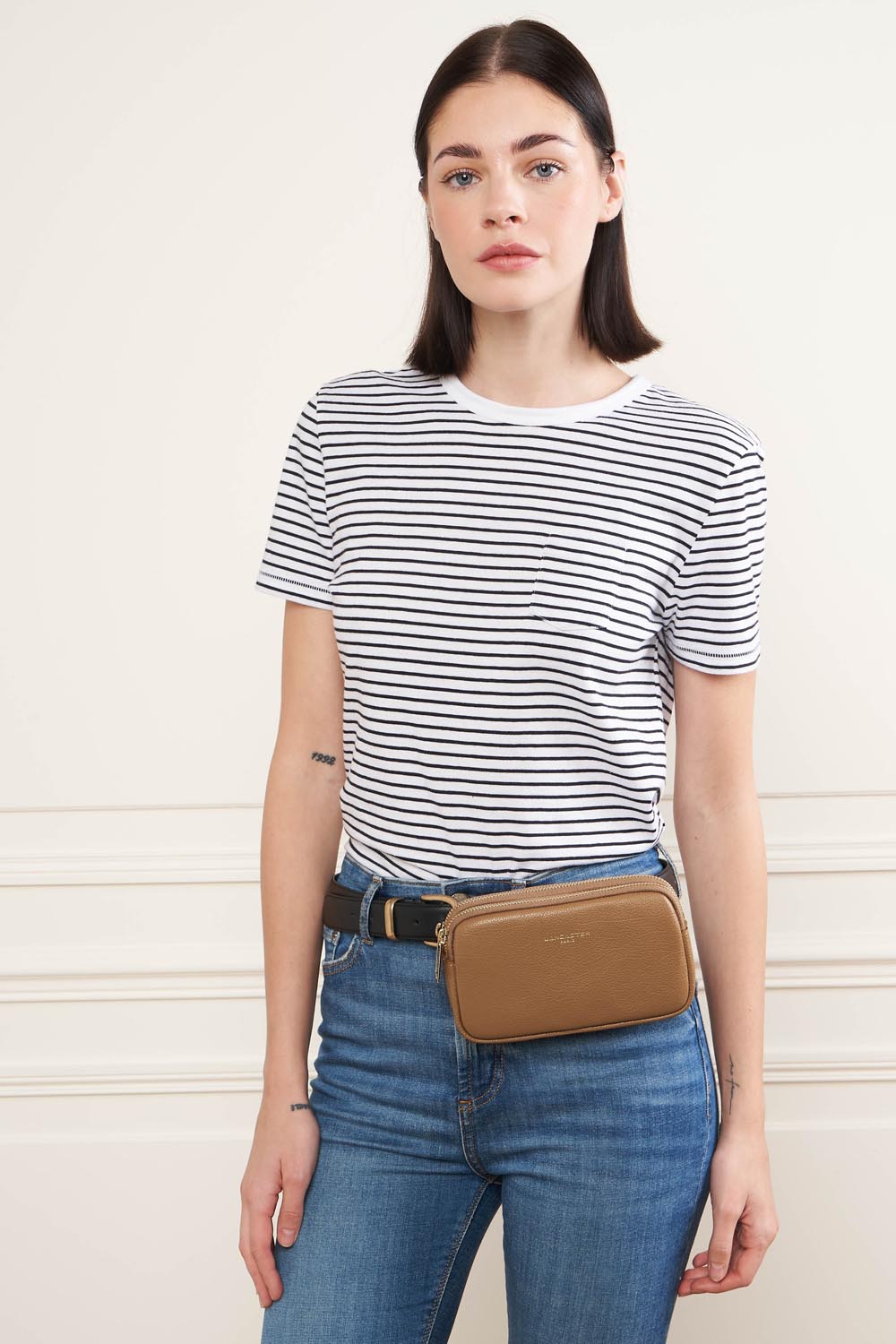 Lancaster Double pochette Zippé Dune Lagon Clair – båret