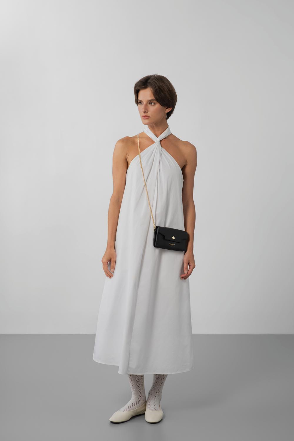 Lancaster Paris Flap Bag with snap button S Mademoiselle Grace Brown – worn