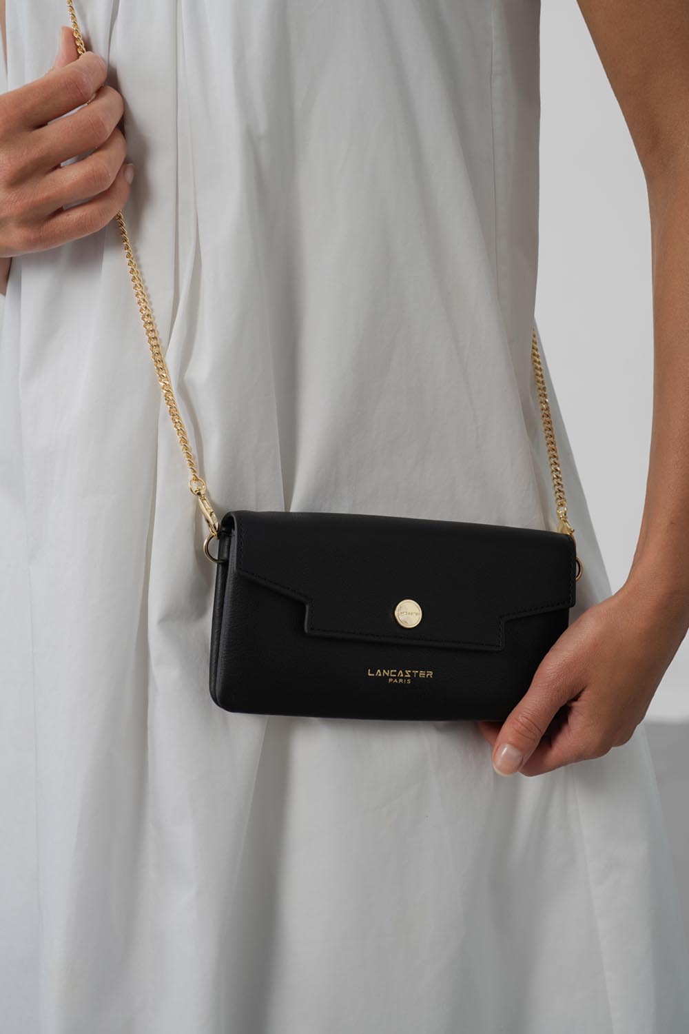 Lancaster Paris Flap Bag with snap button S Mademoiselle Grace Brown – worn