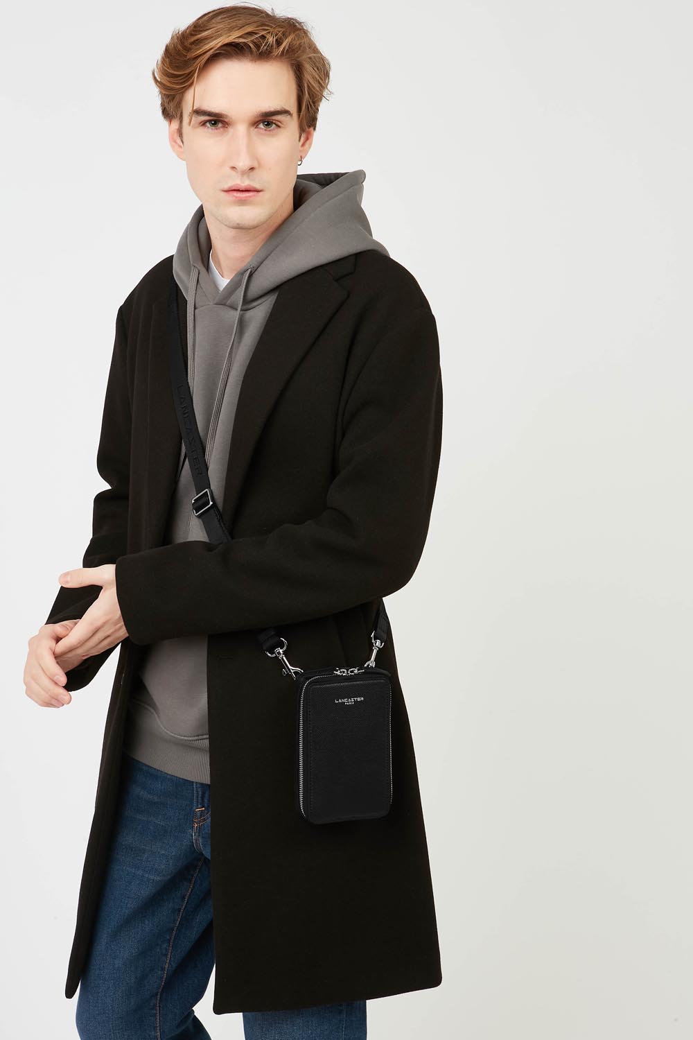 Lancaster Leren Herentas voor laptop Delphino Lucas Zwart – gedragen
