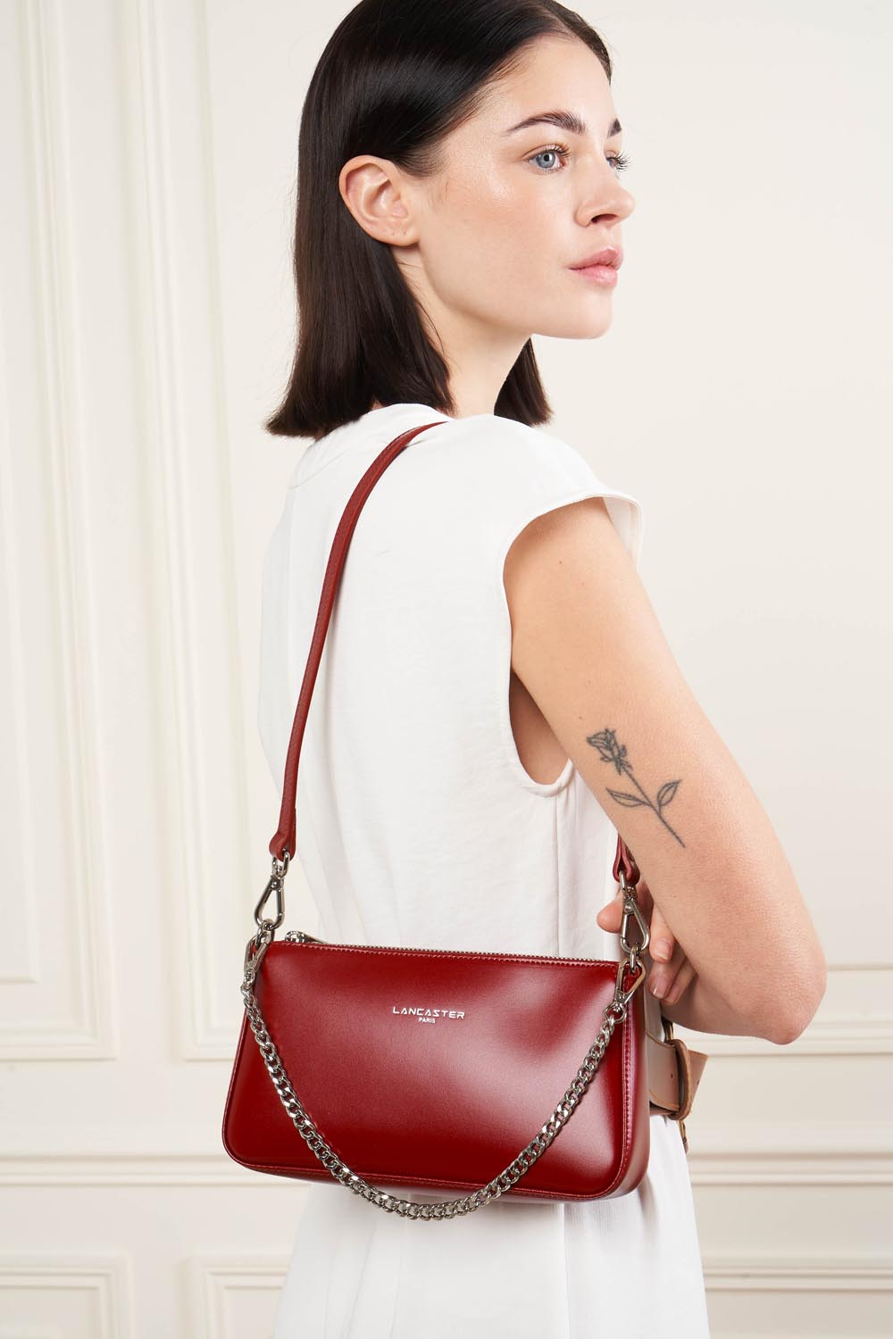 Lancaster Suave Even Leather Bag Camel – gedroen
