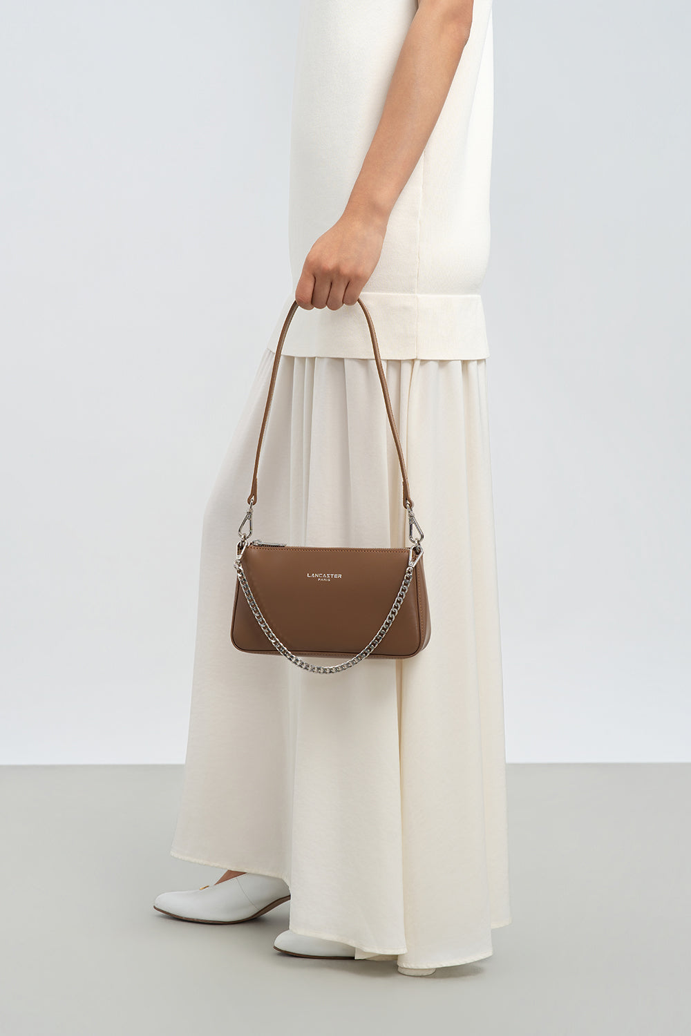 Lancaster Suave Even Leather Bag Camel – gedroen