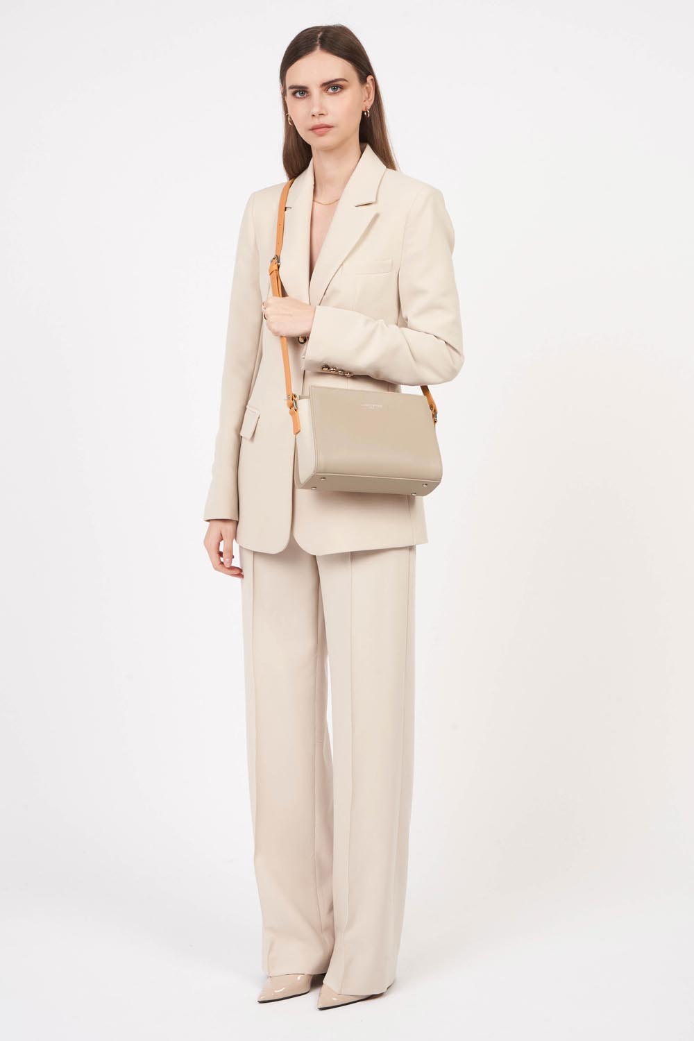 Lancaster Kabelka Zippée S Smooth černá - světle nude - tmavě nude – nošená