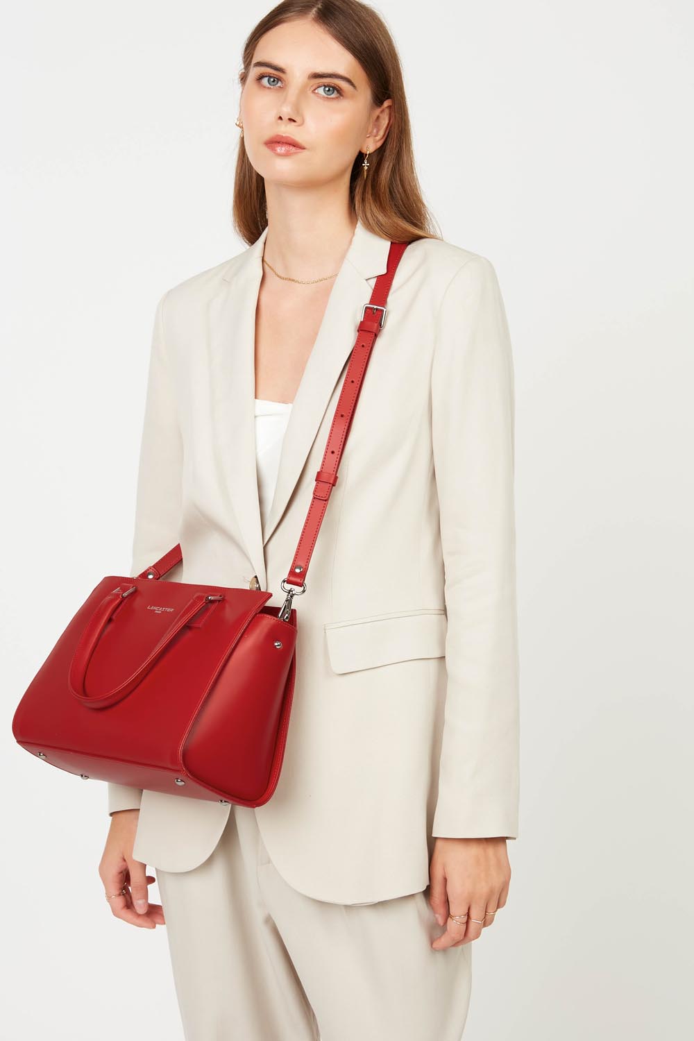 Lancaster Sac à main Zippée M Smooth Carmin – gedroen