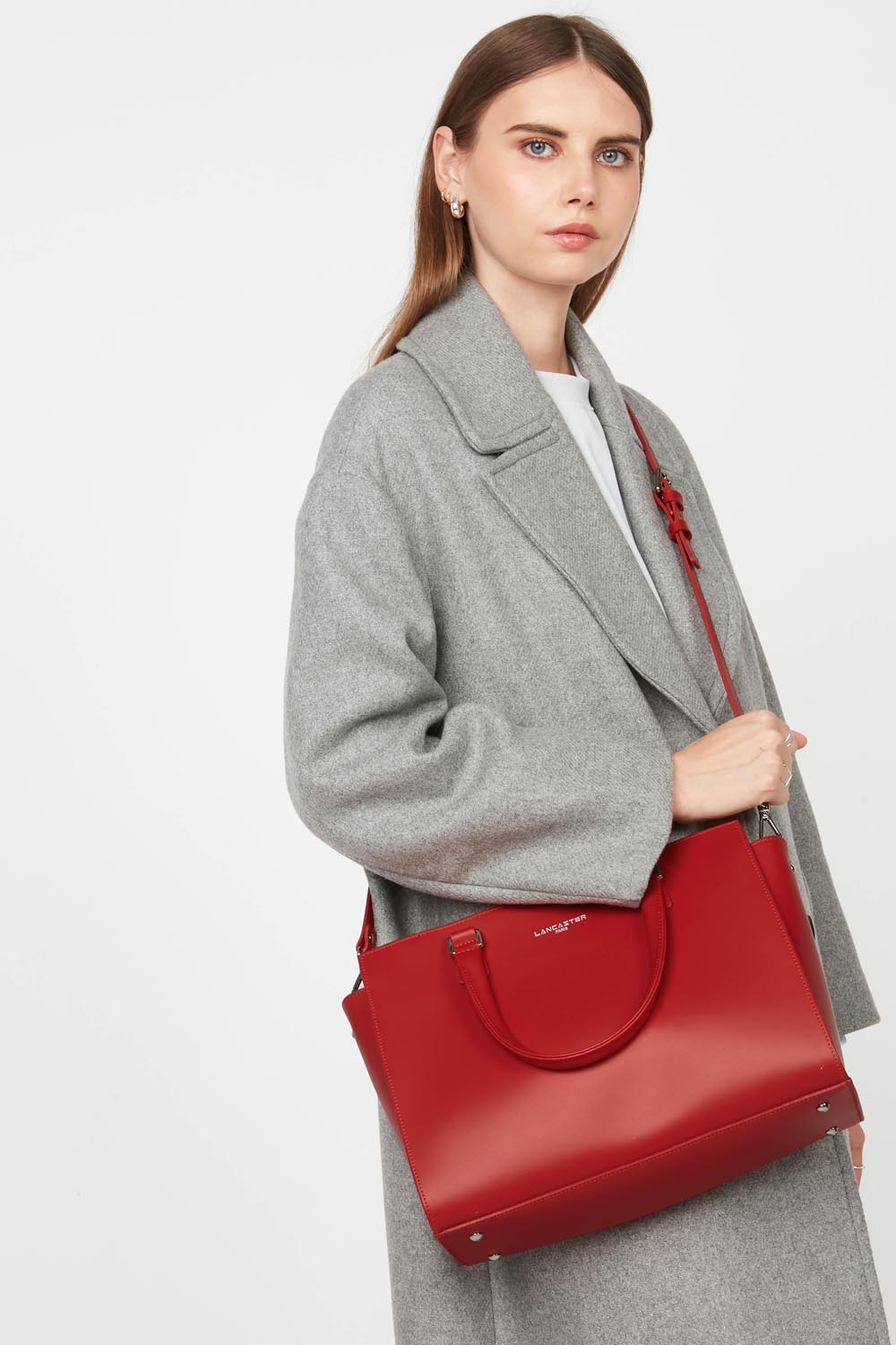 Lancaster Sac cabas main Zippée L Smooth Noir – porté
