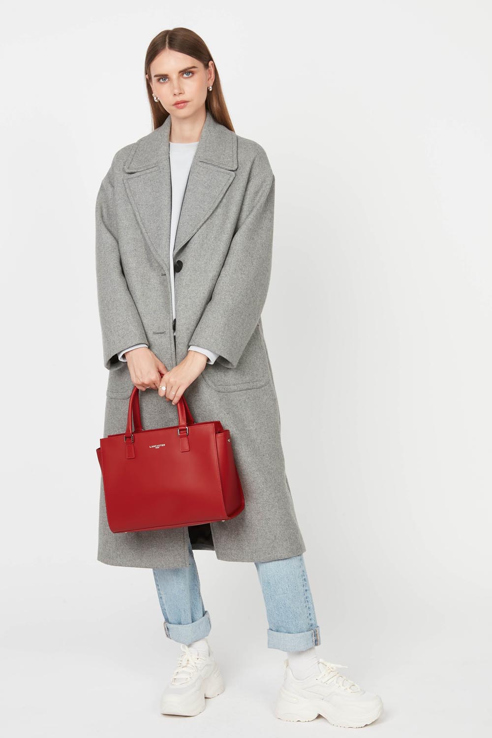 Lancaster Sac cabas main Zippée L Smooth Noir – porté