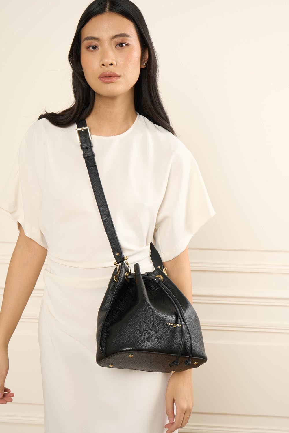 Lancaster Alba Double M Bucket Bag Camel/Orange – worn