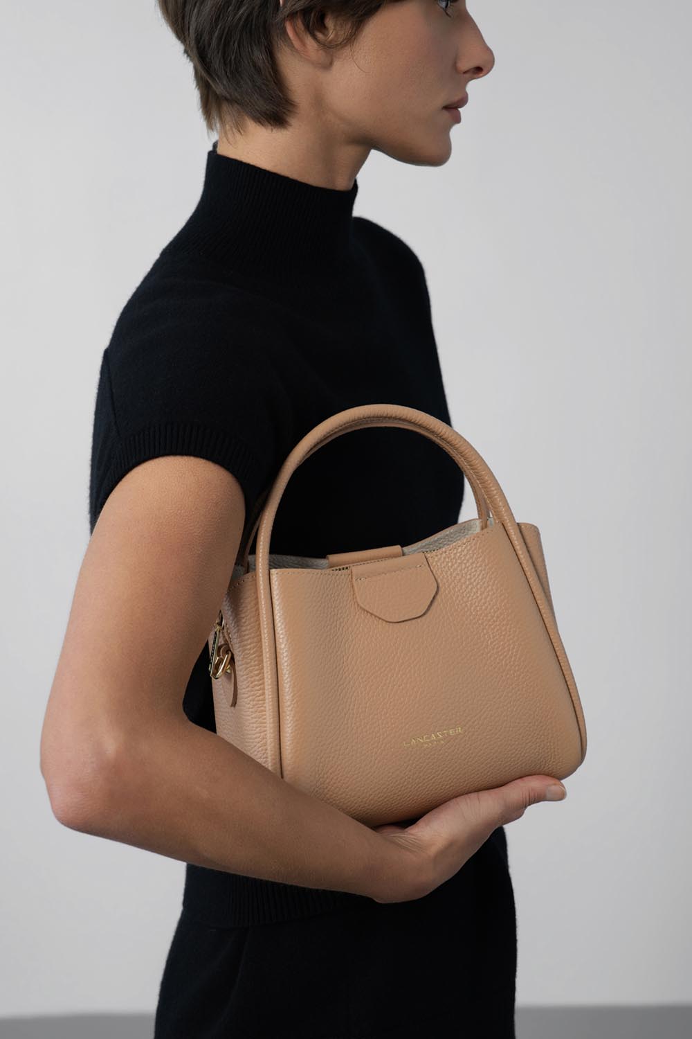 Lancaster Handväska Aimantée S Ida Double 470-83 Or Pâle - In - Nude – buren