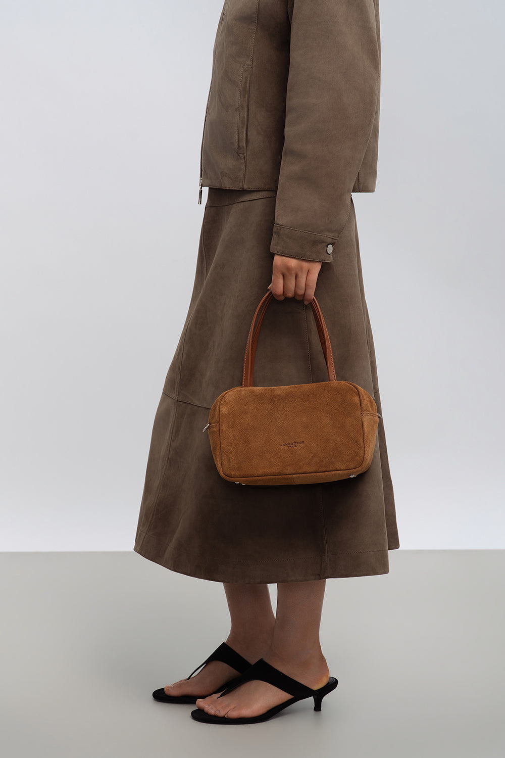 Lancaster Borsa a mano Con zip M Suède IT Cammello – indossata