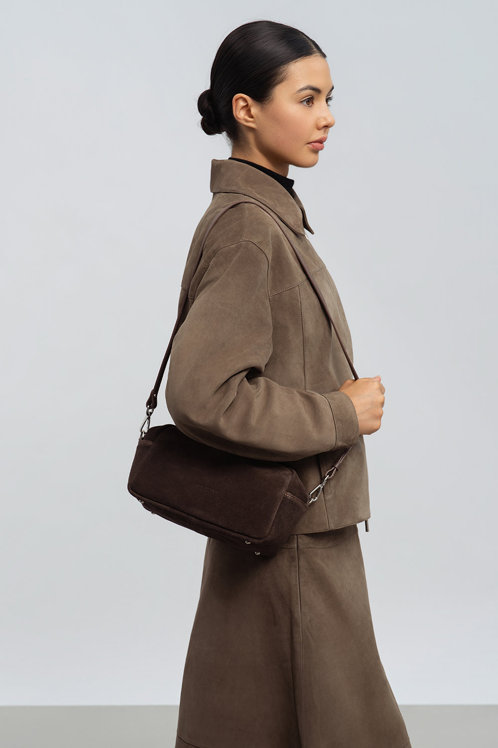 Lancaster Borsa a mano Con zip M Suède IT Cammello – indossata