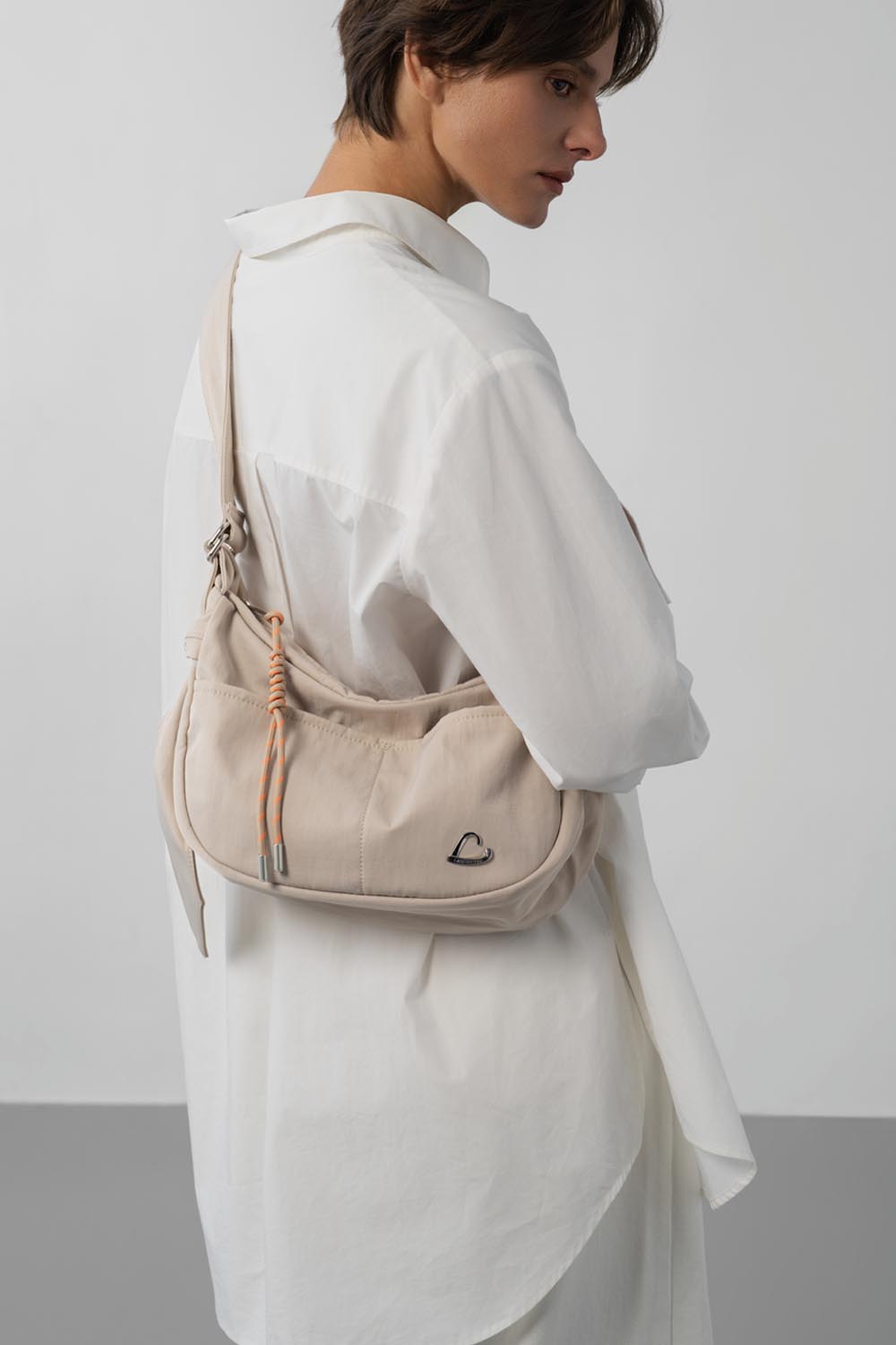Lancaster Basic Love Praline Messenger Bag – worn