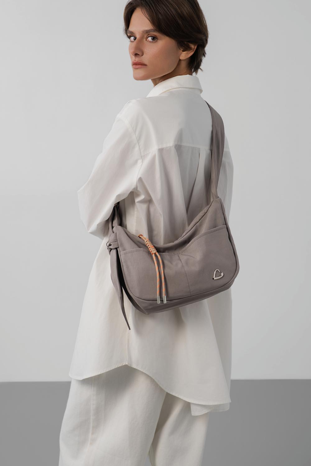 Lancaster Basic Love Praline Messenger Bag – worn