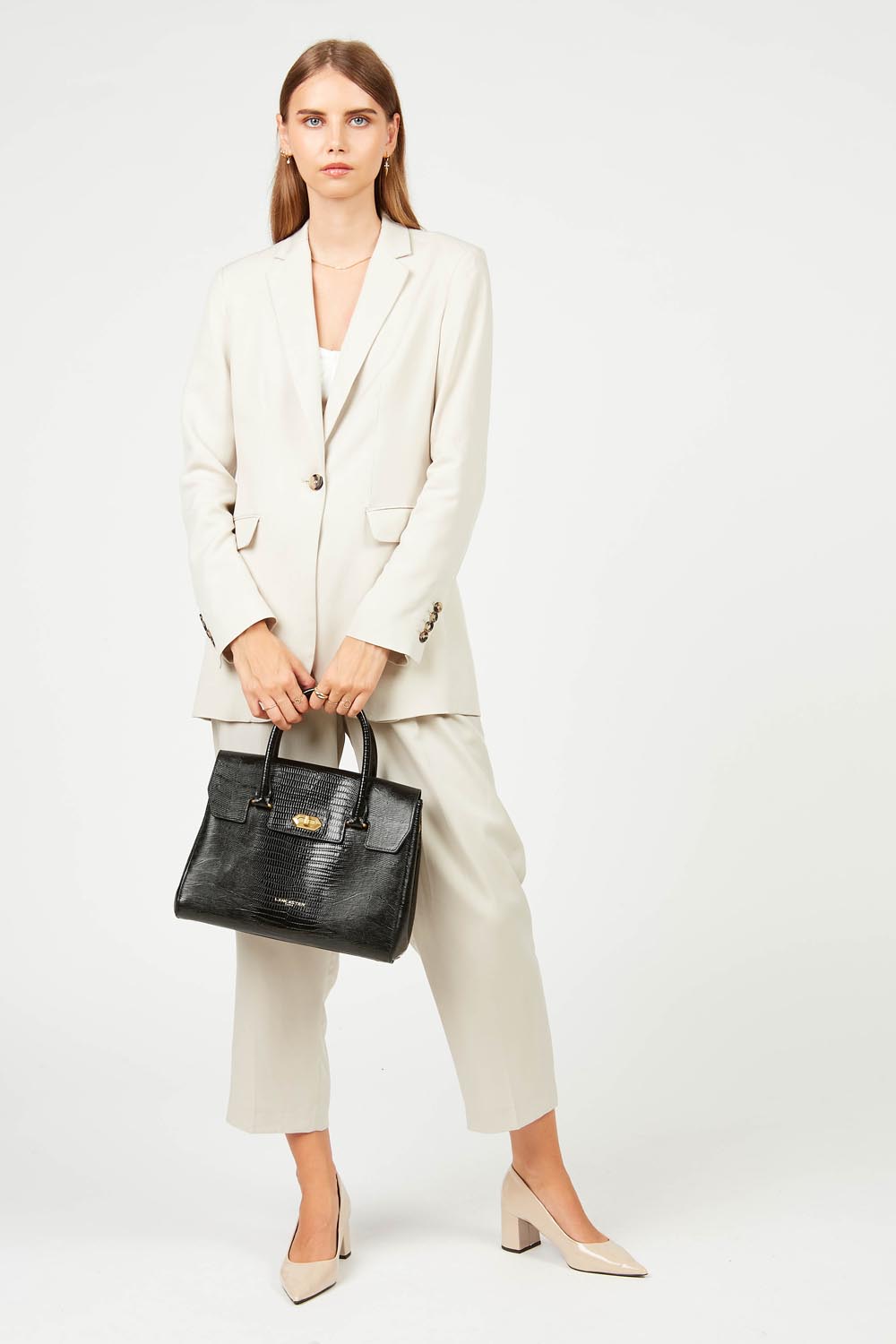 Sac à main Lancaster Exotic Croco à rabat noir – gedroen