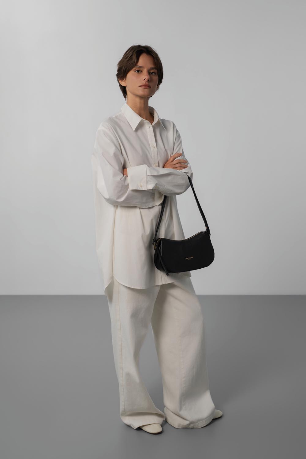 Lancaster Borsa a tracolla S Dune Beige Scuro – indossata