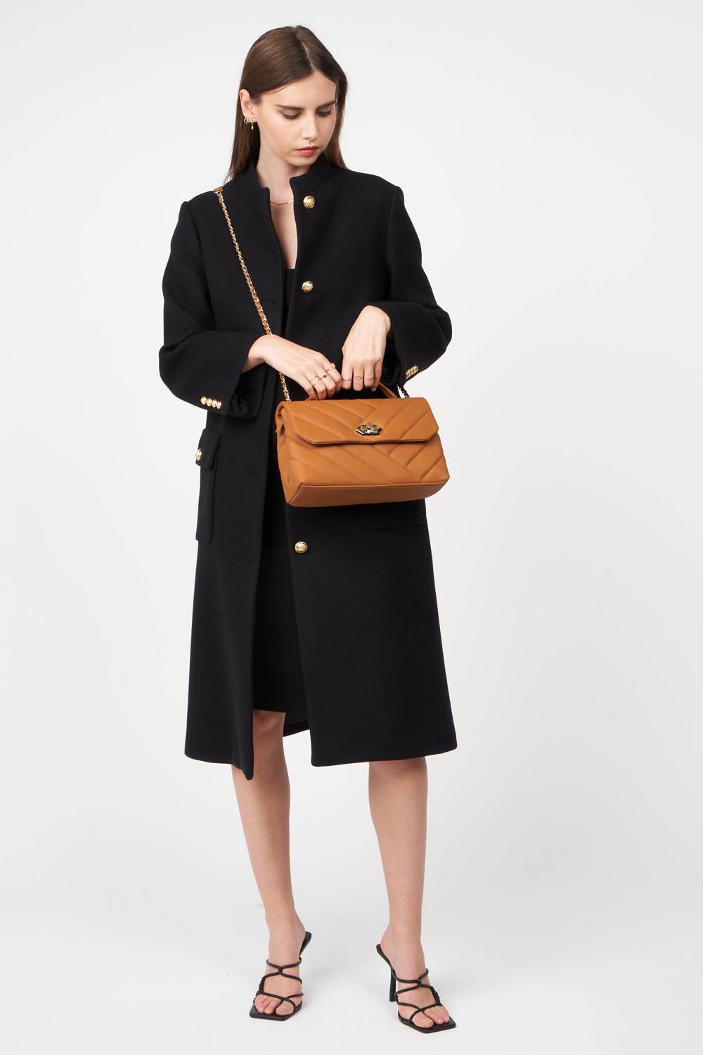 Lancaster Quilted Trotteur Bag Gold – worn