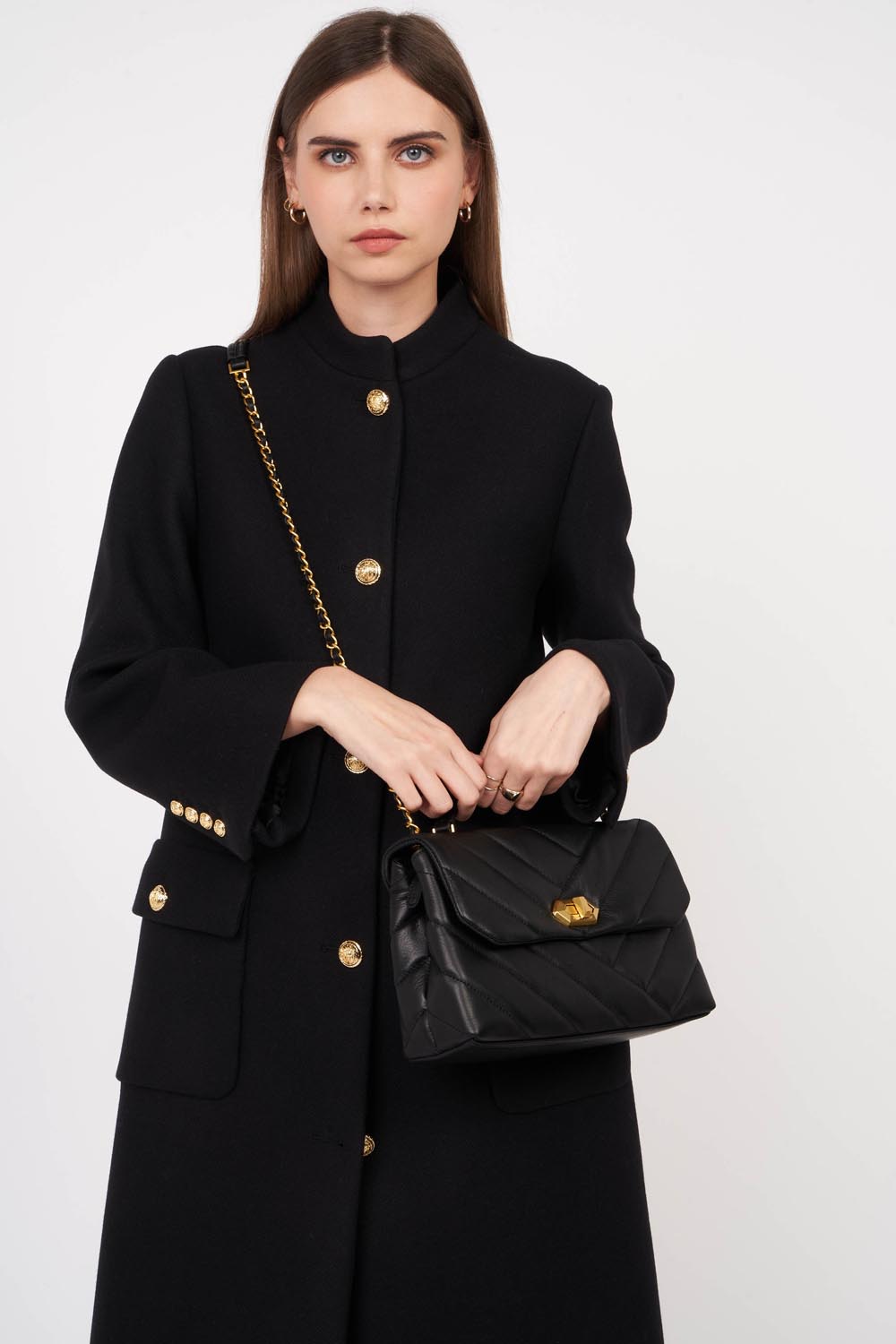 Lancaster Quilted Trotteur Bag Gold – worn
