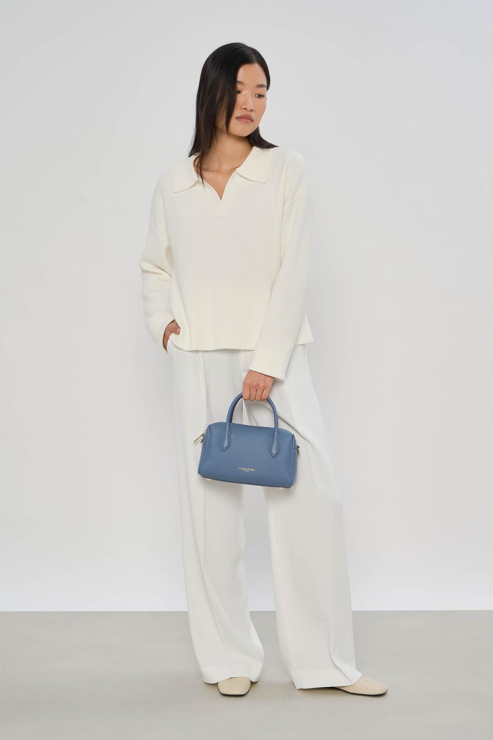 Lancaster Sac trotteur Zippé Donna Cube Bleu Jeans – porté
