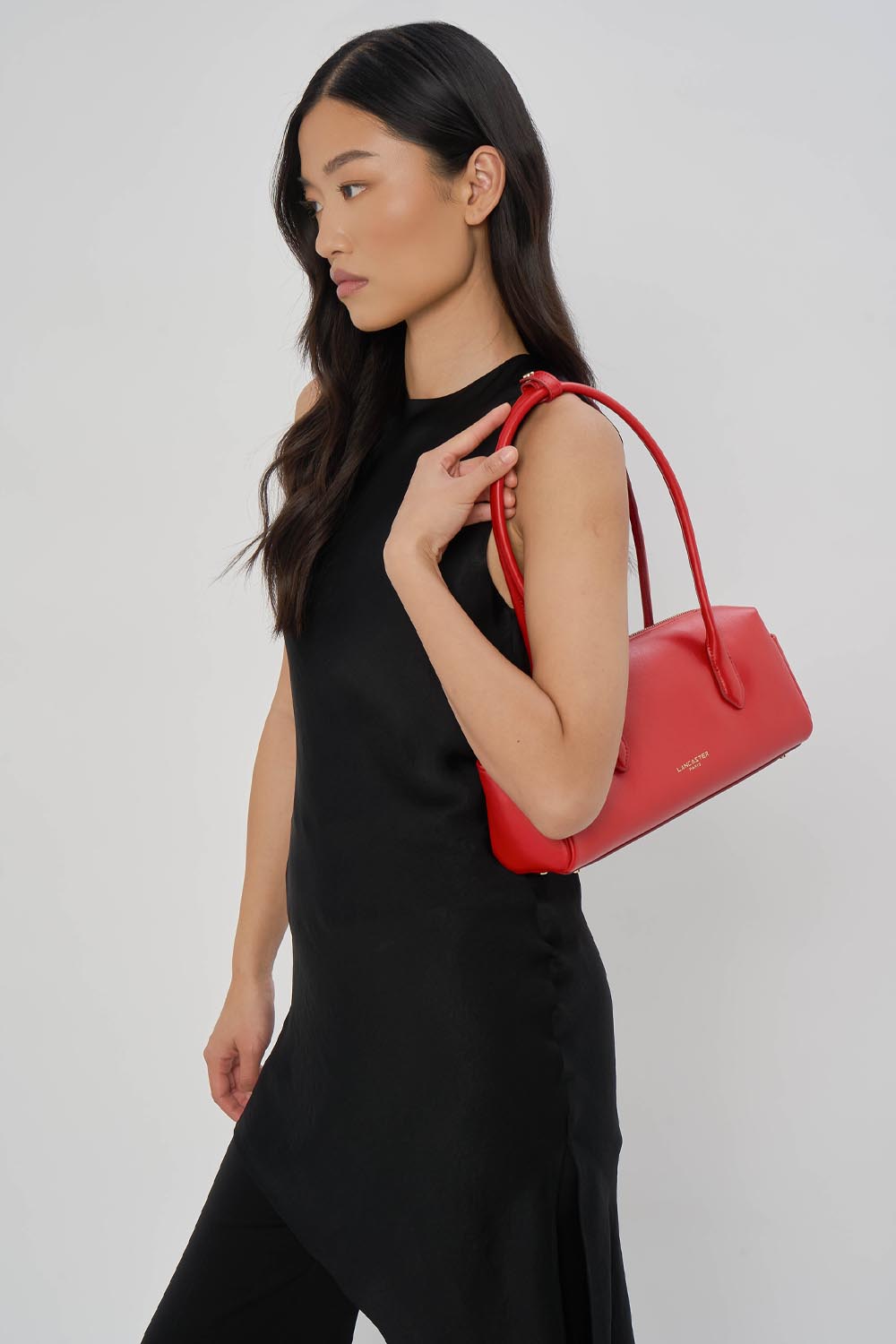 Lancaster Donna Cube Zipped Crossbody Bag Linen – worn