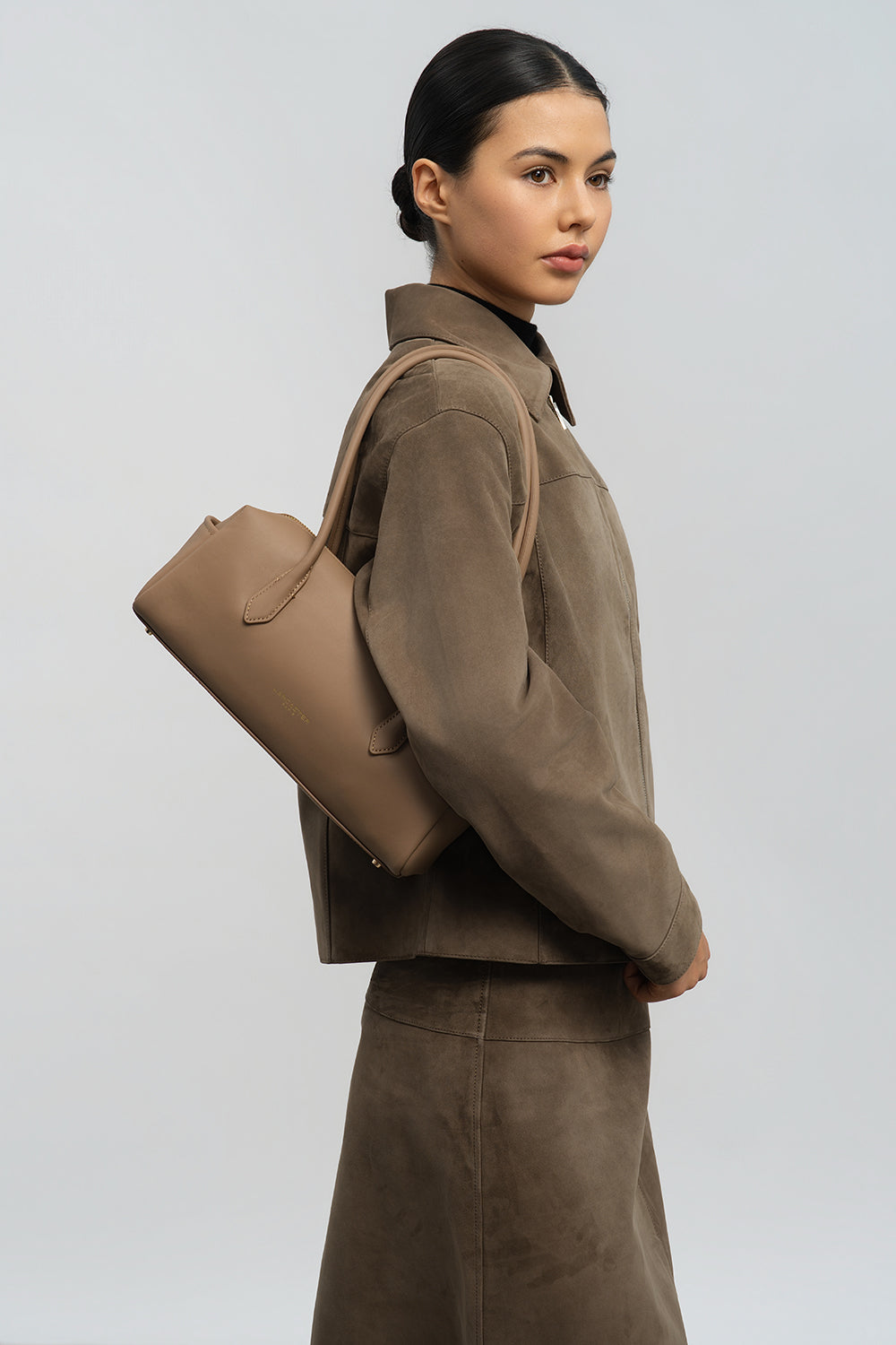 Lancaster Donna Cube Zipped Crossbody Bag Linen – worn