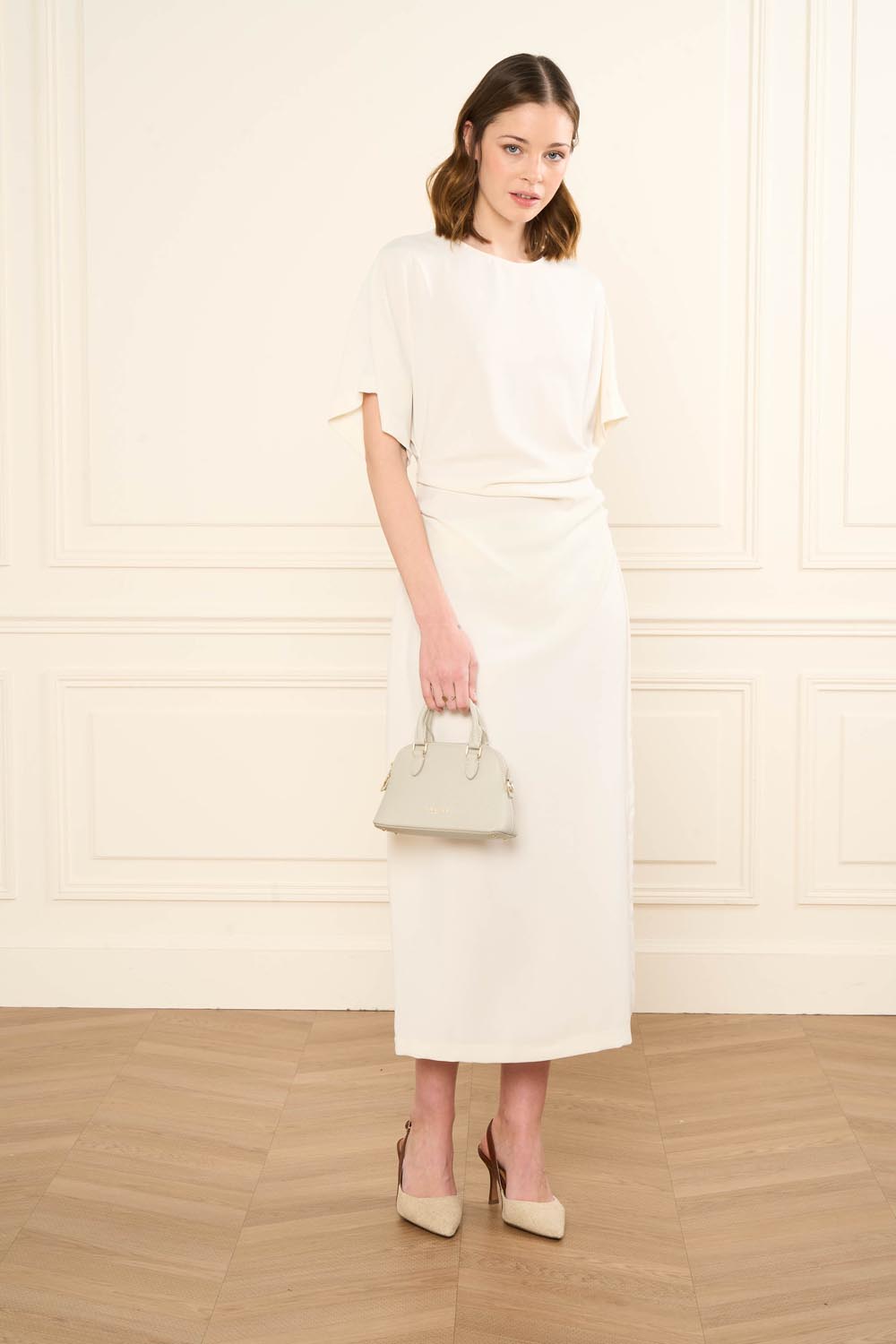 Lancaster Sierra Jia Small Zip Half-Moon Bag Off-White – worn