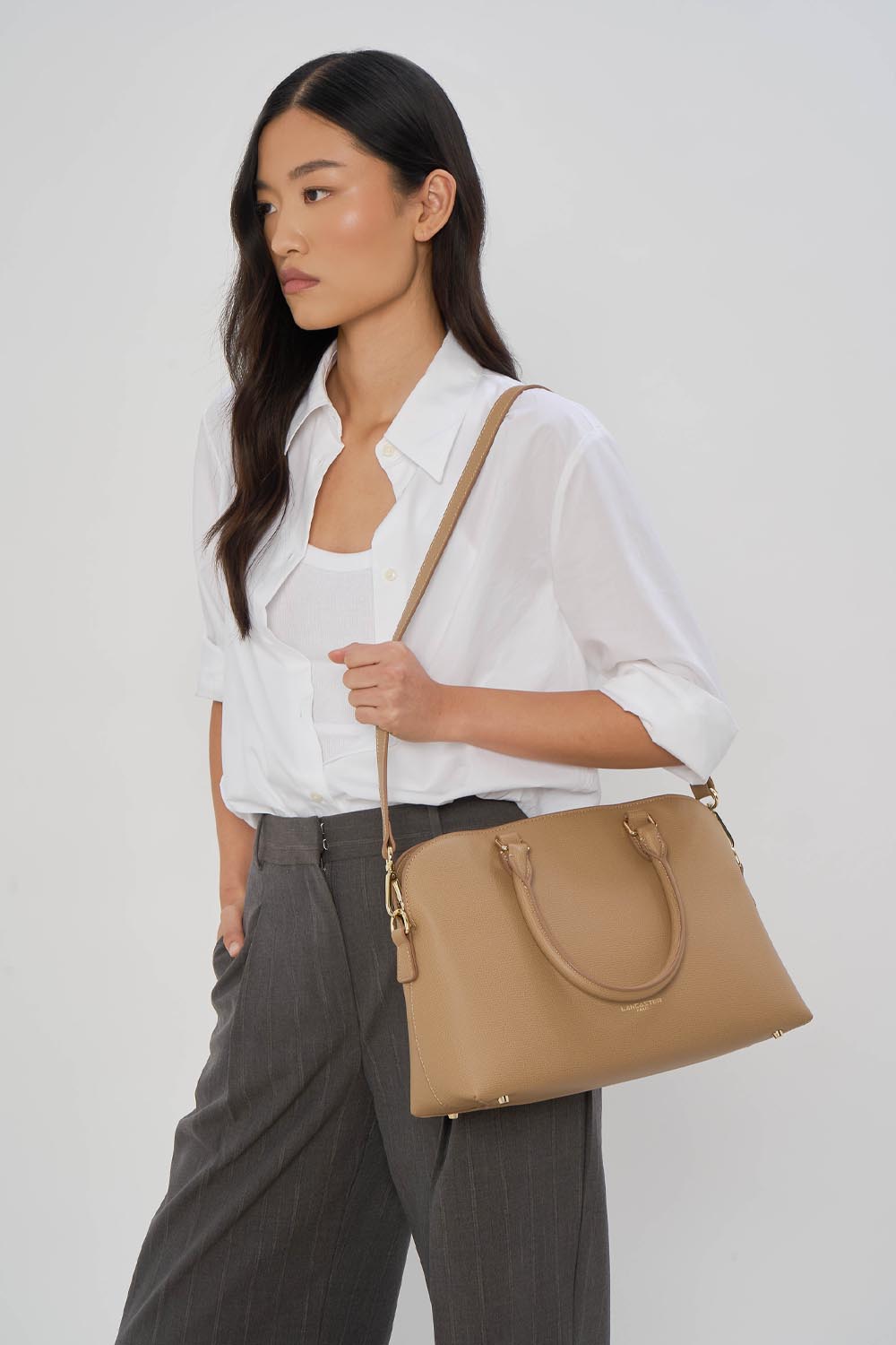 Sac demi-lune zippé Lancaster Sierra Jia Sable – gedroen
