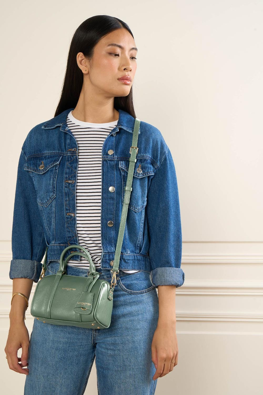 Lancaster Reisetasche mit Reißverschluss S Milano Ana Rot – getragen