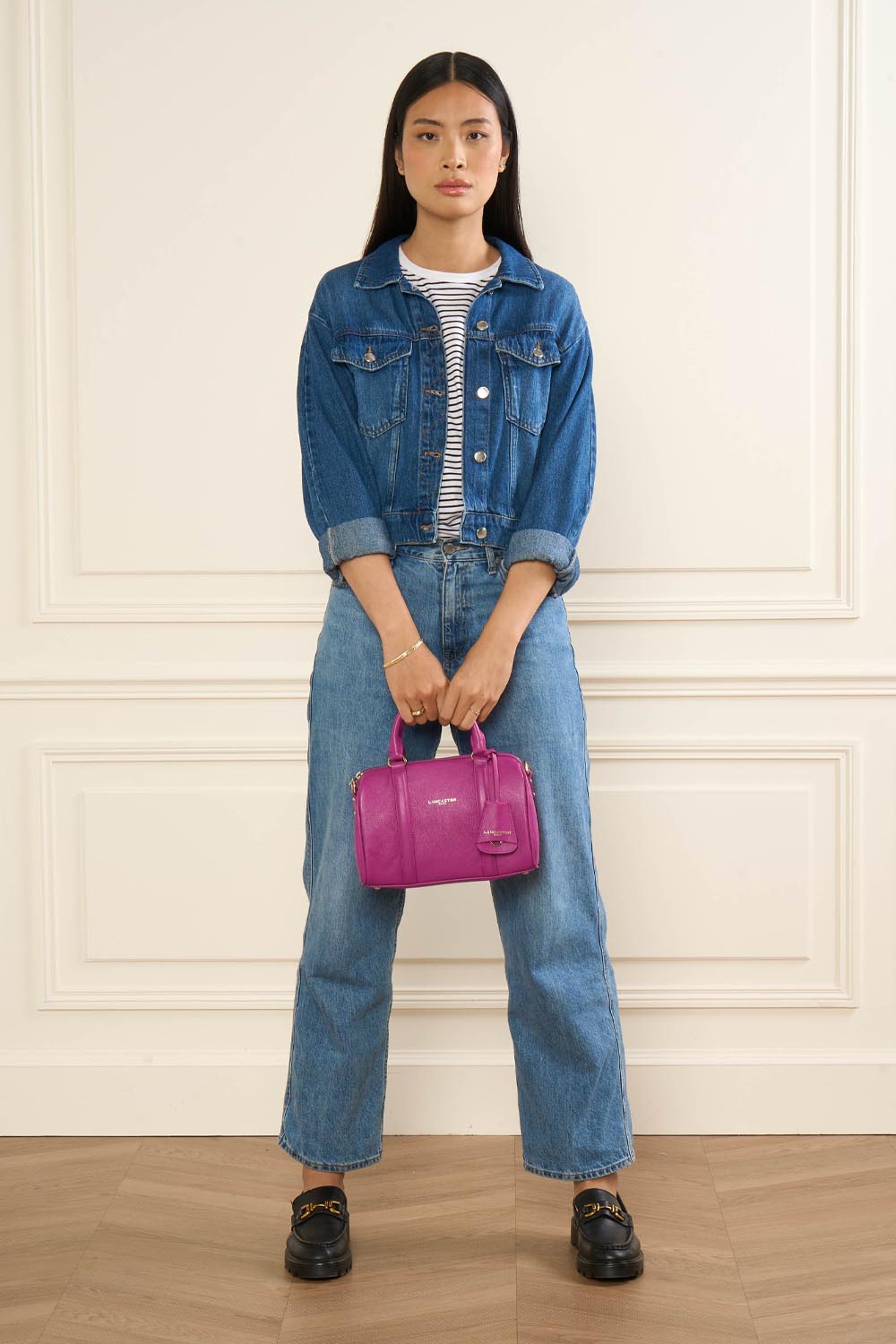 Borsa a cilindro Lancaster Milano Ana M Camel – indossata
