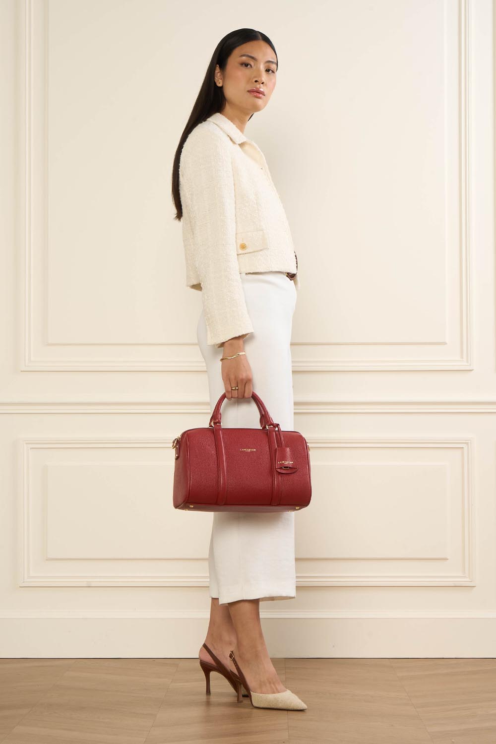 Lancaster Sac polochon Zippé L Milano Ana Camel – porté