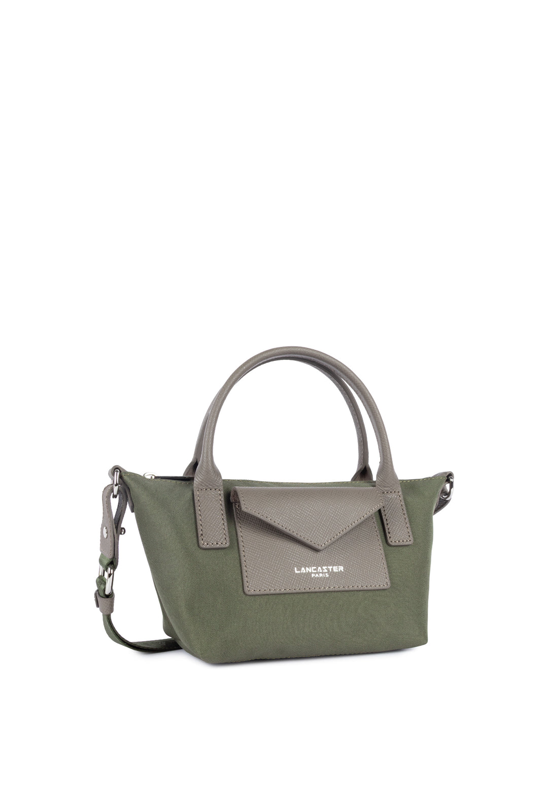 Lancaster Mini Sac à Main Smart KBA Kaki - Taupe, vue de côté