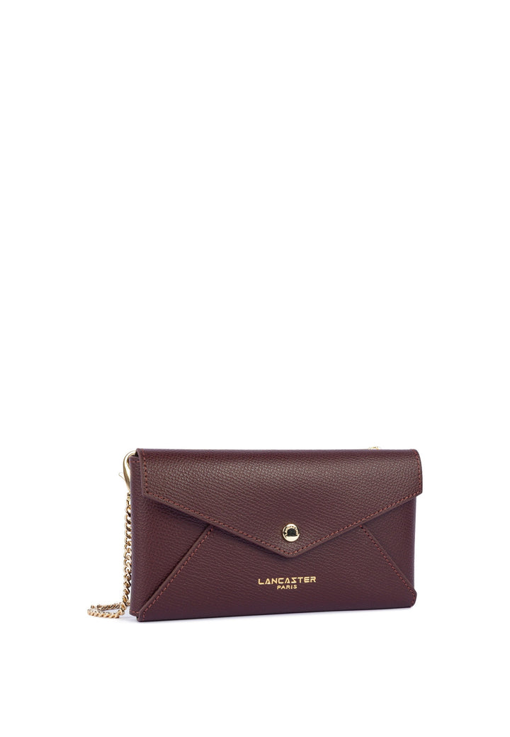 Lancaster Pochette A rabat avec pression Sierra PM Bordeaux foncé — vue de cote