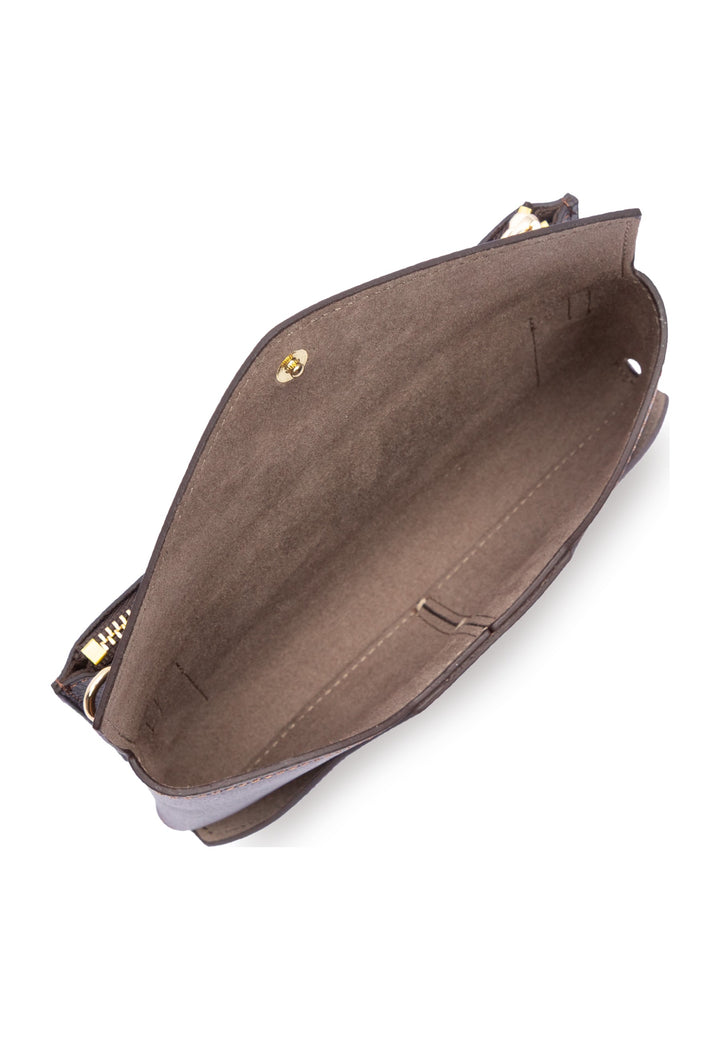 Lancaster Pochette A rabat avec pression Sierra PM Marron Foncé — vue interieure