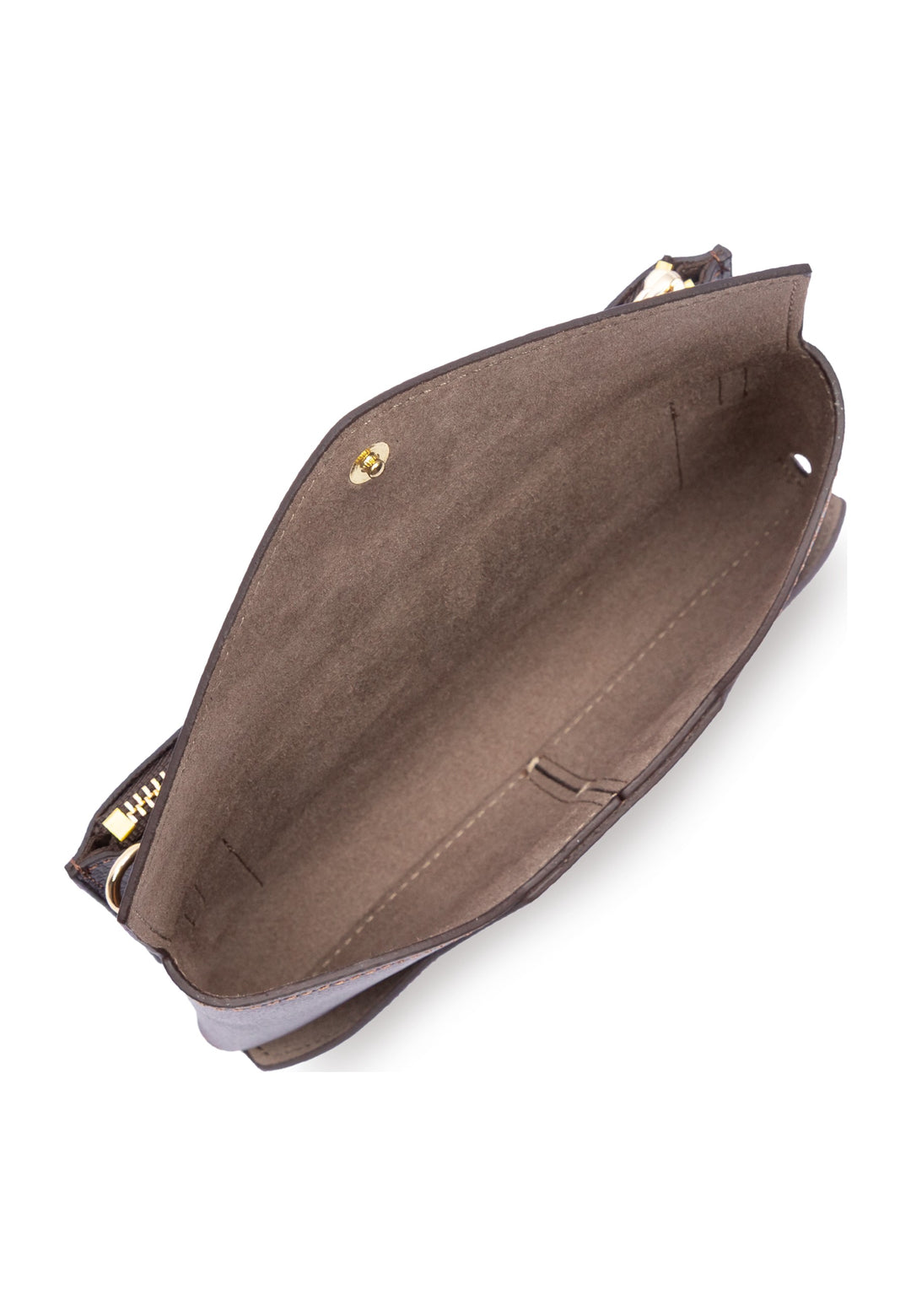 Lancaster Pochette A rabat avec pression Sierra PM Marron Foncé — vue interieure